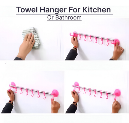 Wall Attachable Towel hanger 6 Hook