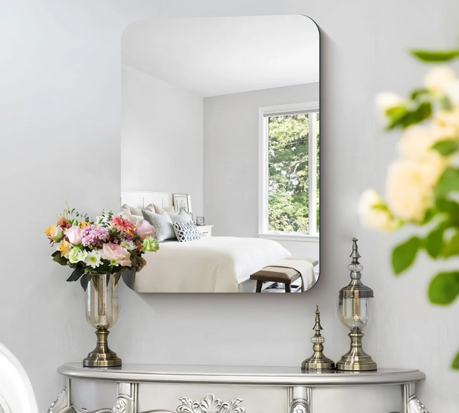 Adhesive Wall Sticker Mirror Square Shape Small