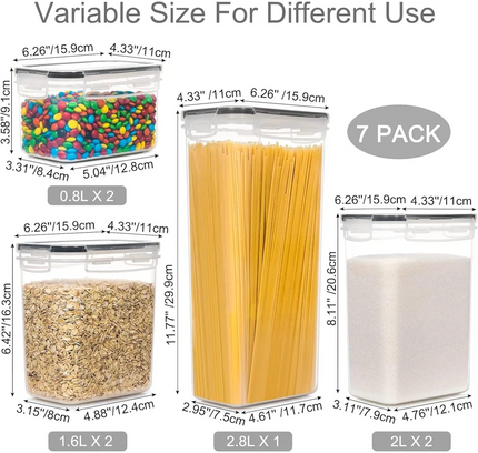 Food Storage Containers With Lids, 7 Pcs Set
