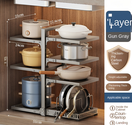 Multi-Layer Kitchen Pots And Pans Rack