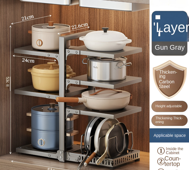 Multi-Layer Kitchen Pots And Pans Rack
