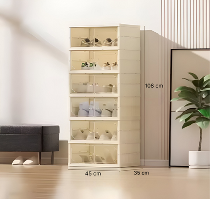 Telescopic Foldable Shoe Cabinet 2 Column 6 Layer