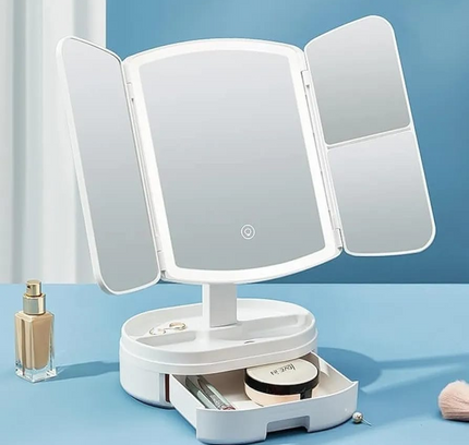 Lighted Makeup Vanity Mirror With Cosmetic Drawer