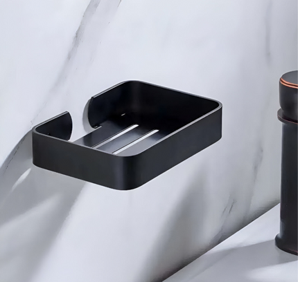 Stainless Steel Soap Holder Rack Wall Mount Black