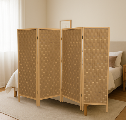 Foldable Privacy Room Divider Partition Wood