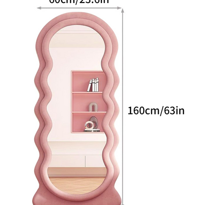 Irregular Wavy Shape Full Length Mirror