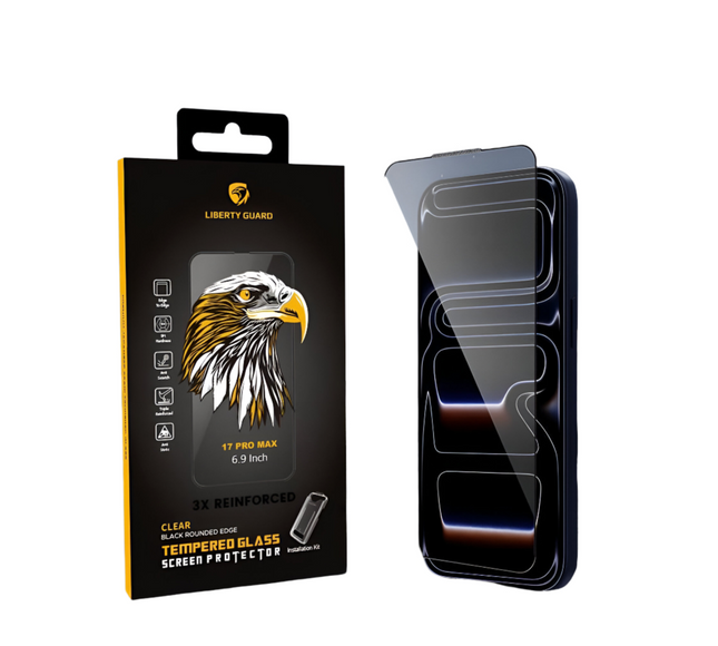 17 Pro Max Screen Protector Clear Black Edge