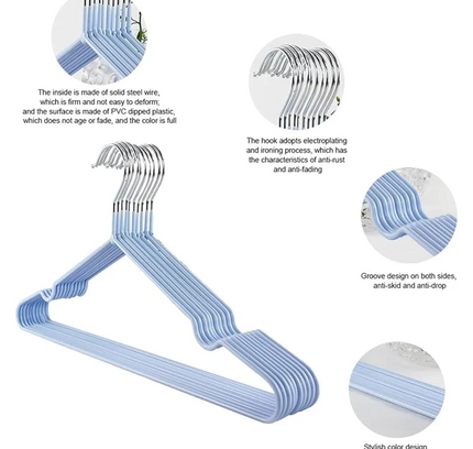 Clothes Hanger Metal 10 Pcs Set