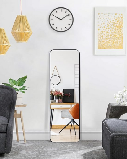 Rectangular Standing Mirror Black
