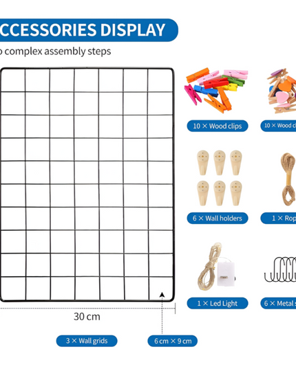Wall Grid Panel for Photo Display