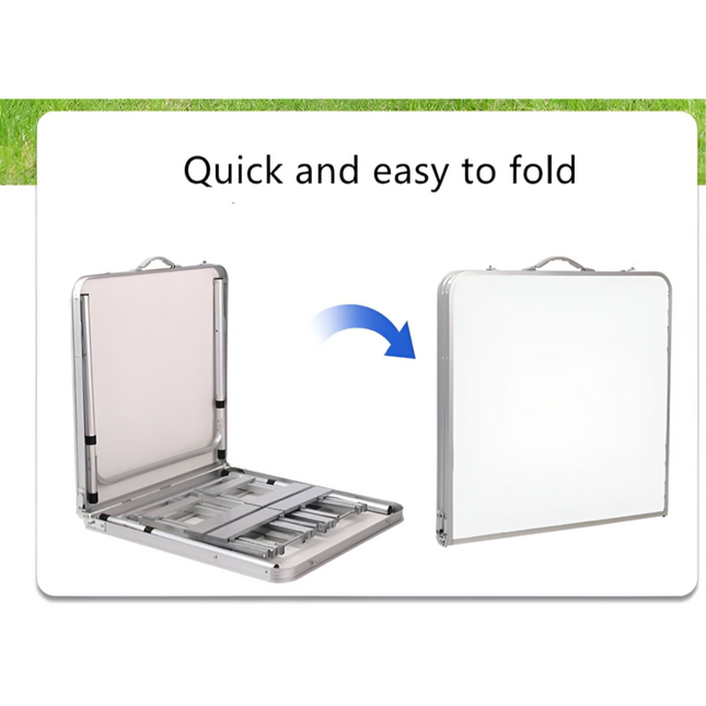 طاولة نزهة خارجية قابلة للطي مع فتحة للمظلة