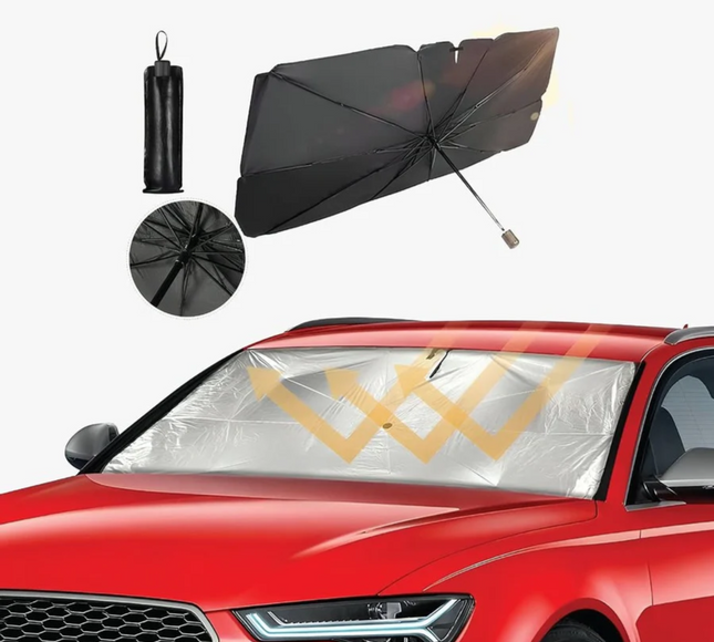 Green Lion Car Windshield Umbrella - Black