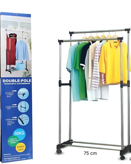 Double Pole Telescopic Clothes Rack
