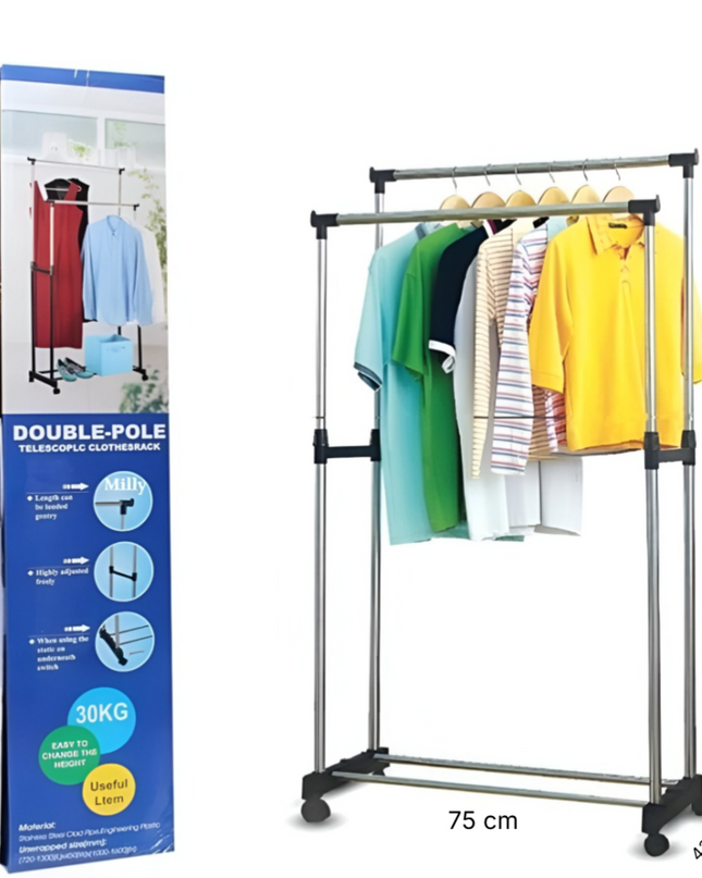 Double Pole Telescopic Clothes Rack