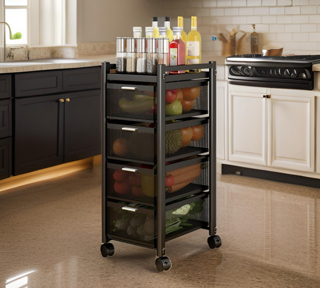 Multi-Layer Drawer Kitchen Trolley Rack