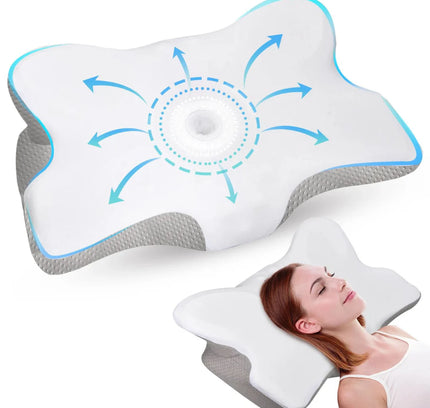 Orthopedic Ergonomic Butterfly Shaped Memory Foam Cervical Pillow for Neck Pain