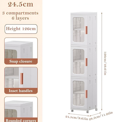 Multifunctional Narrow Storage Cabinet 3 Tier