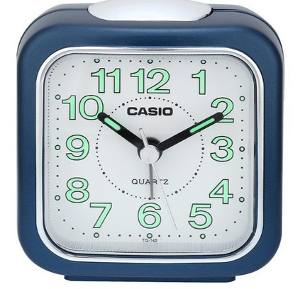 Casio Table Alarm Clock With Light Blue Tq142-2Df