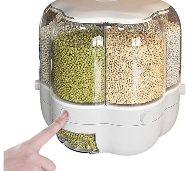 Rotating Grain Rice Storage Dispenser