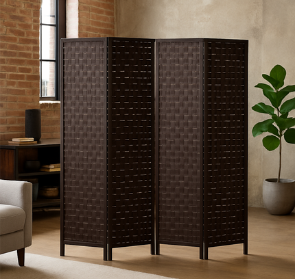 Foldable Privacy Room Divider Partition Wood