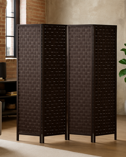 Foldable Privacy Room Divider Partition Wood