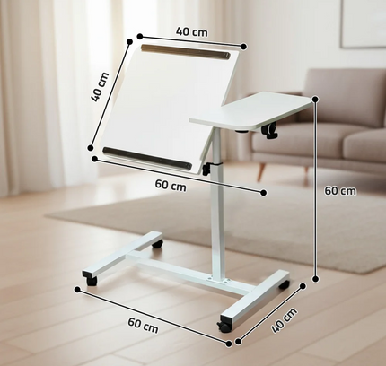 Rolling Laptop Desk with Wheels Adjustable
