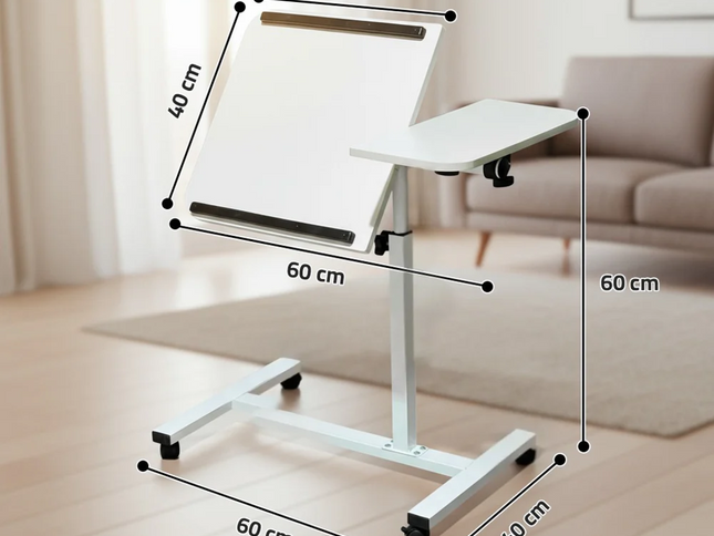 Rolling Laptop Desk with Wheels Adjustable