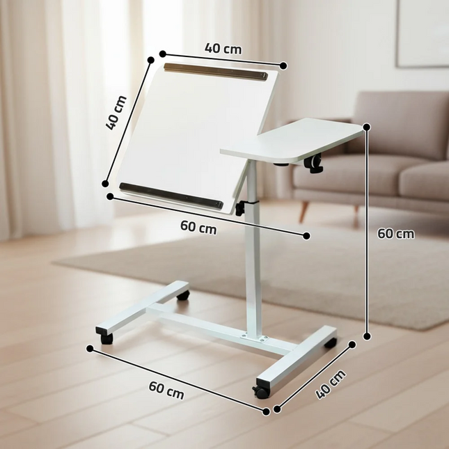 Rolling Laptop Desk with Wheels Adjustable
