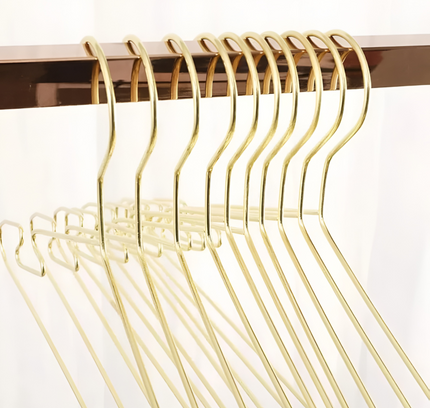 Clothes Hangers  Metal Gold 10 Pcs Set
