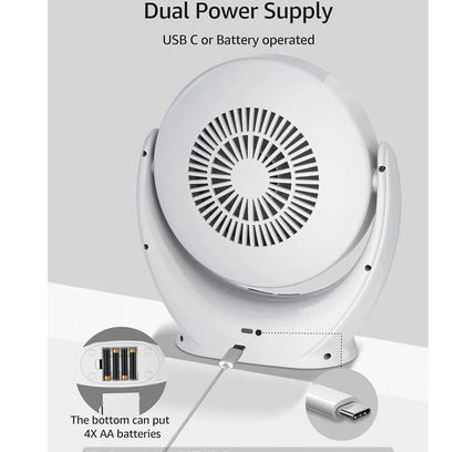 Lighted Makeup Vanity Mirror With Wind Fan