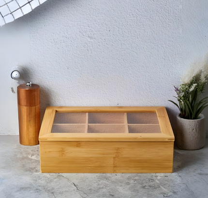 Bamboo Storage Box Tea Box 6 Slots