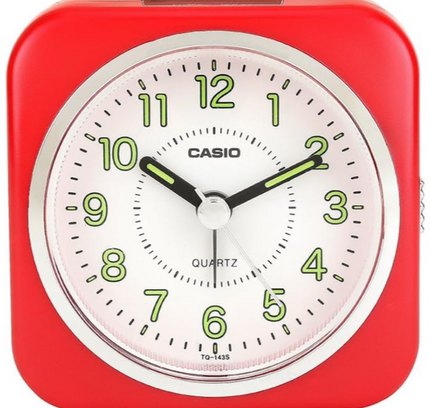 Casio Analog Table Clock Tq-143S-4Df Red