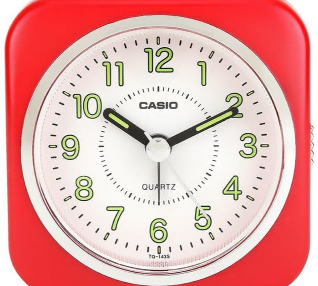 Casio Analog Table Clock Tq-143S-4Df Red