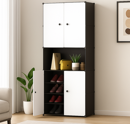 رف أحذية مع خزانة ملابس