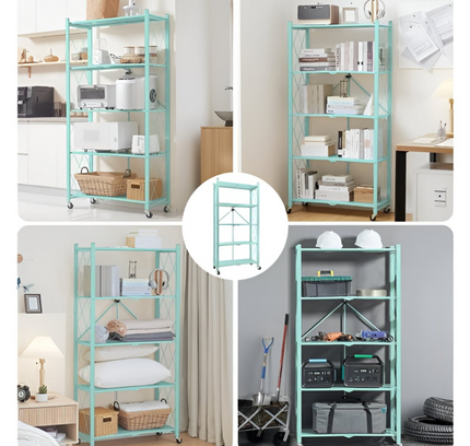 رف تخزين مطبخ قابل للطي مكون من 5 طبقات