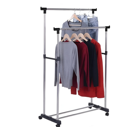 Double Pole Telescopic Clothes Rack