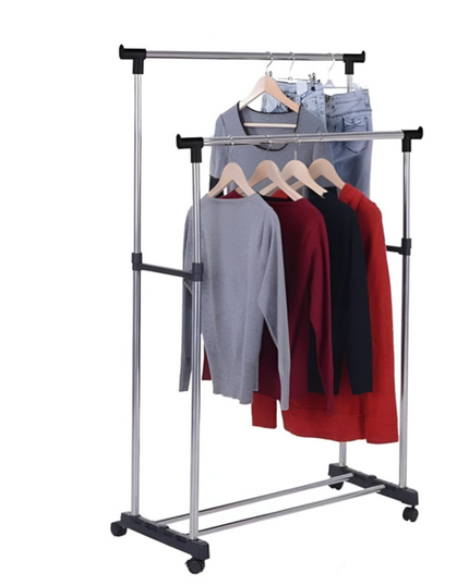 Double Pole Telescopic Clothes Rack