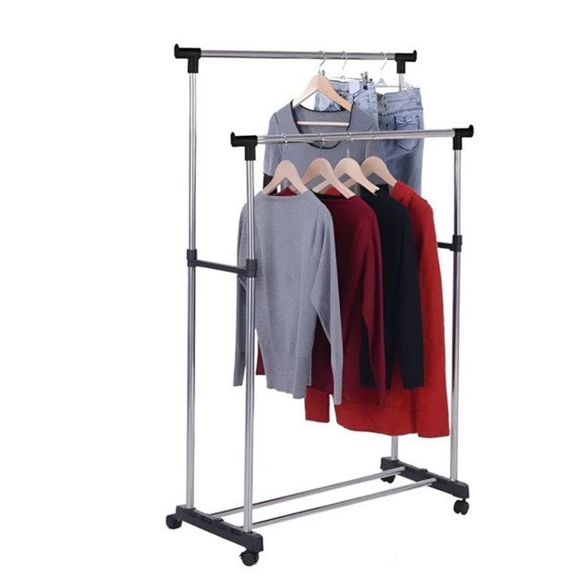 رف ملابس تلسكوبي مزدوج القطب