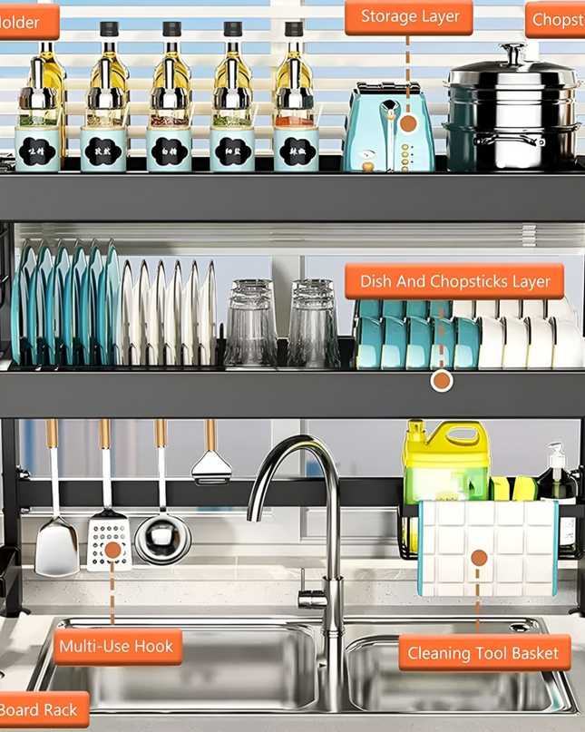 Kitchen Sink Rack Double