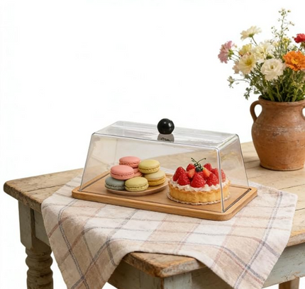 Rectangular Cake Tray with transparent lid