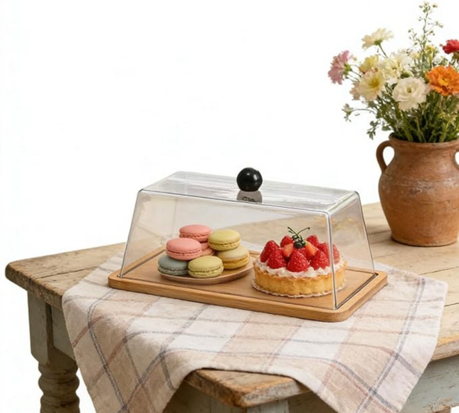 Rectangular Cake Tray with transparent lid