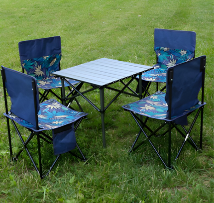 Foldable Camping Table With 4Chair Set