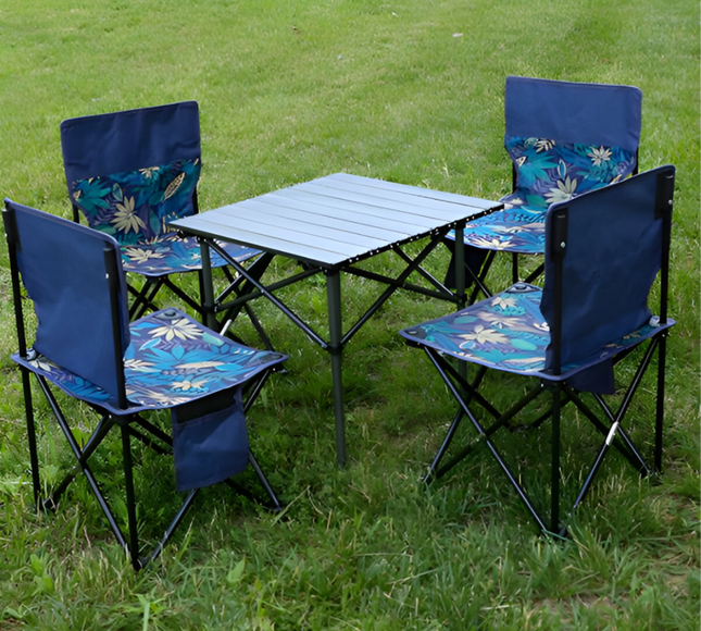 Foldable Camping Table With 4Chair Set