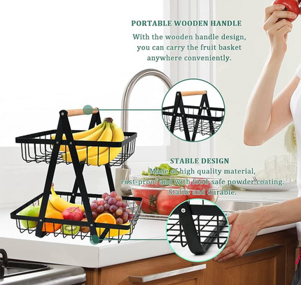 Fruit Basket Metal 2 Tier