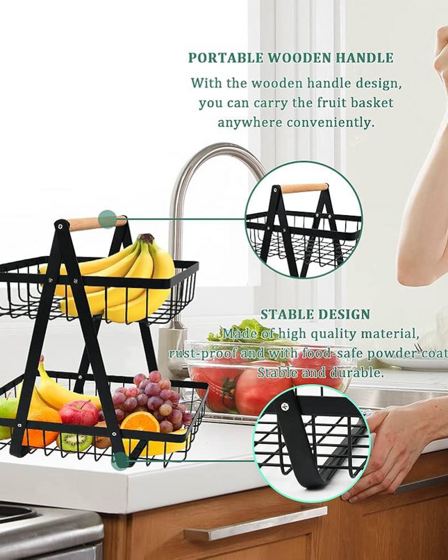 Fruit Basket Metal 2 Tier