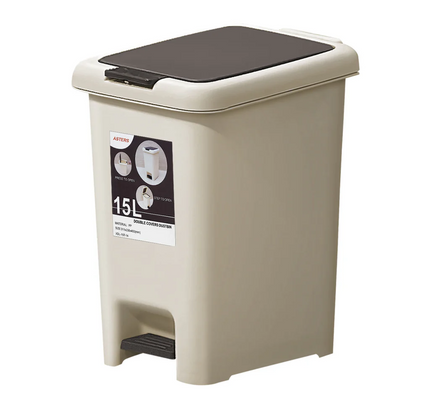 Plastic Pedal Trash Can Lid Press 15 Liter