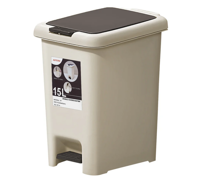 Plastic Pedal Trash Can Lid Press 15 Liter