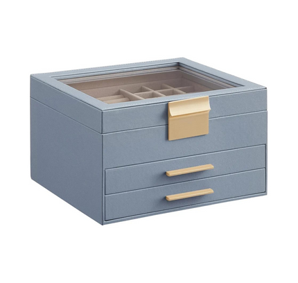 Jewelry Storage Box Organizer with 2 Drawers