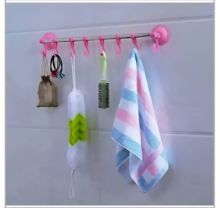 Wall Attachable Towel hanger 6 Hook