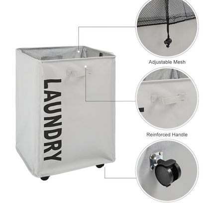 سلة غسيل قابلة للطي مع عجلات